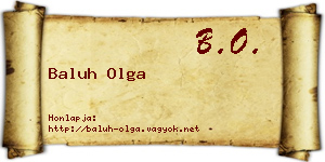 Baluh Olga névjegykártya